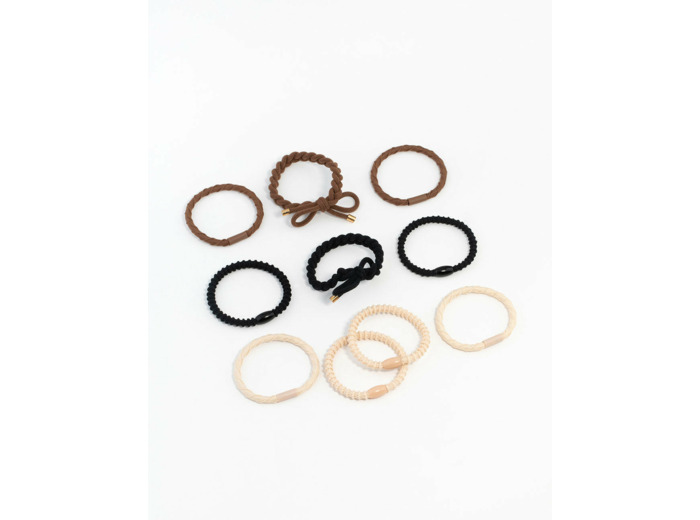 Neutral & Black Mixed Hair Tie Set