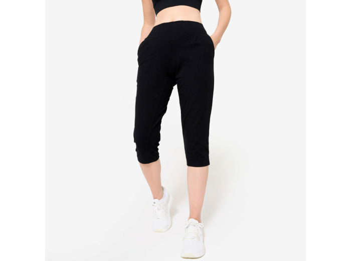 Corsaire de fitness à poches femme, noir ultra