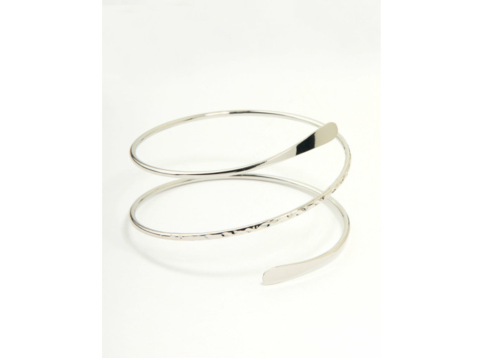 Silver Hammered Arm Cuff