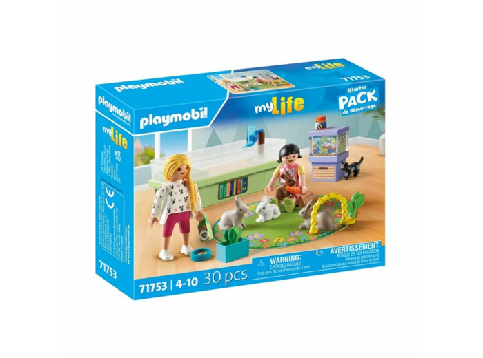 ANIMALERIE AVEC ENCLOS À LAPINS ET TAPIS DE JEUX PLAYMOBIL MY LIFE 71753