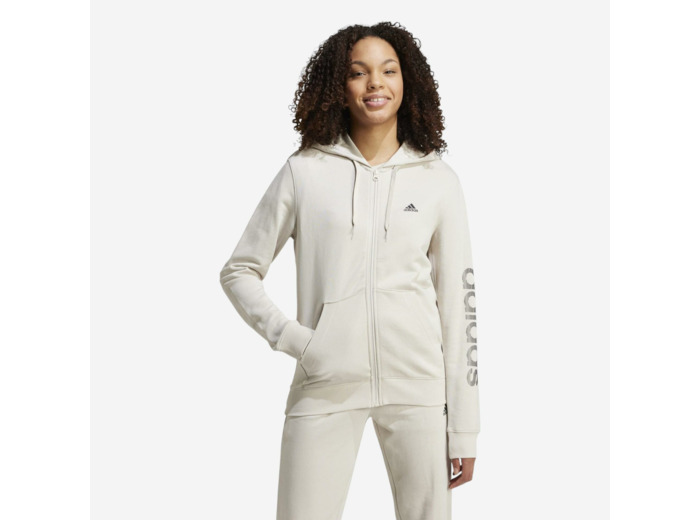 Sweat zippé imprimé Adidas femme - beige