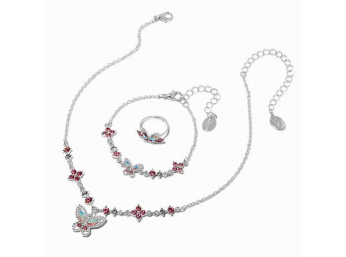 Claire's Club Special Occasion Butterfly Silver-tone Jewellery Set - 3 Pack