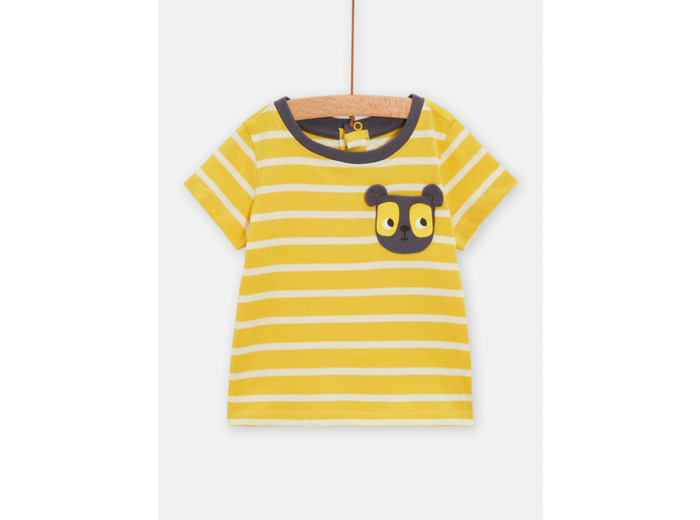 T-shirt rayé à animation chien pour bébé garçon