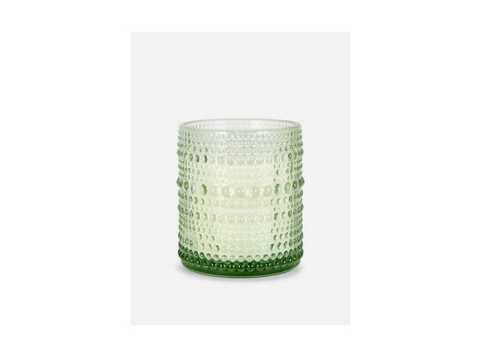 Bougie dans pot en verre à bulles