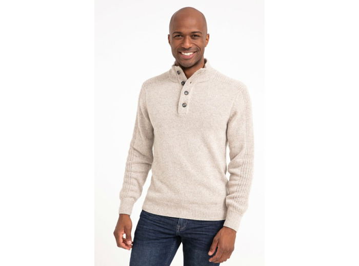 Pull Col Montant Boutonné