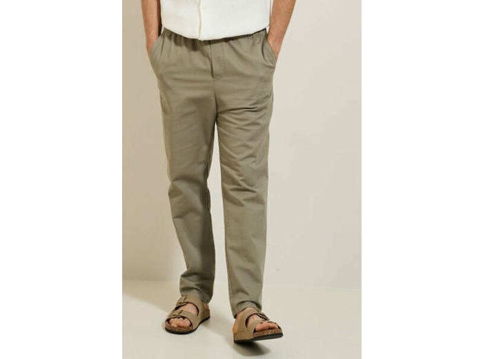 Pantalon jogger contenant du lin - Vert clair