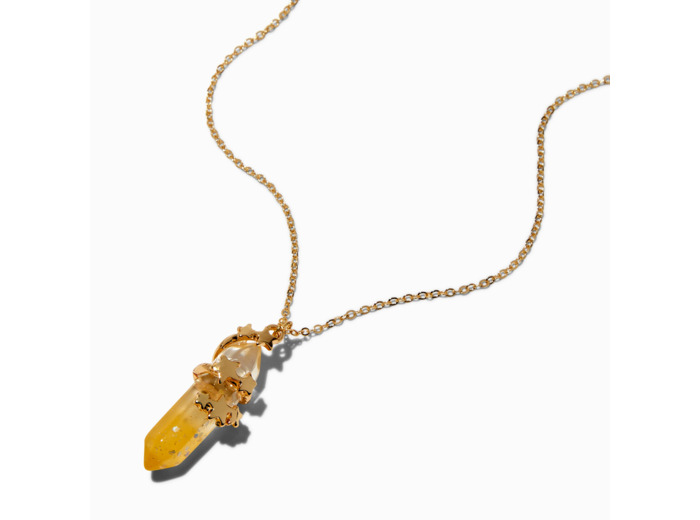 Collier à pendentif en strass mystiques phosphorescents couleur dorée
