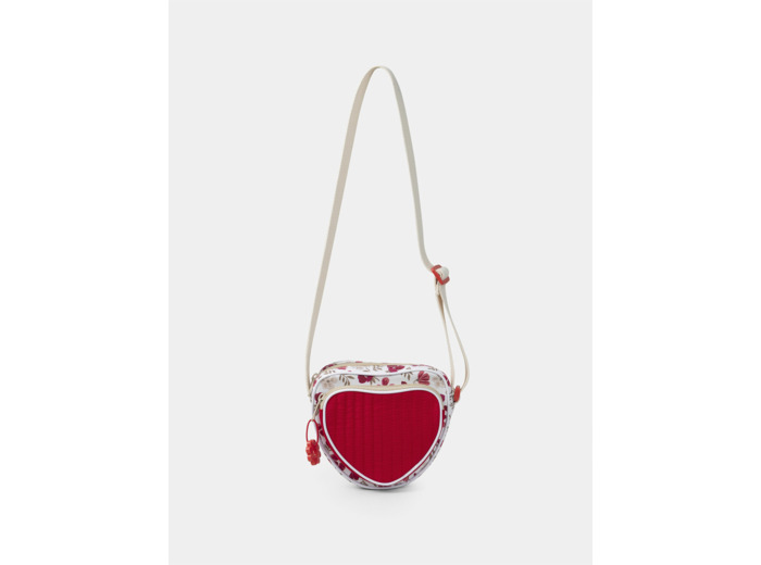 Sac coeur rouge et imprimé fleuri à bandoulière Fille