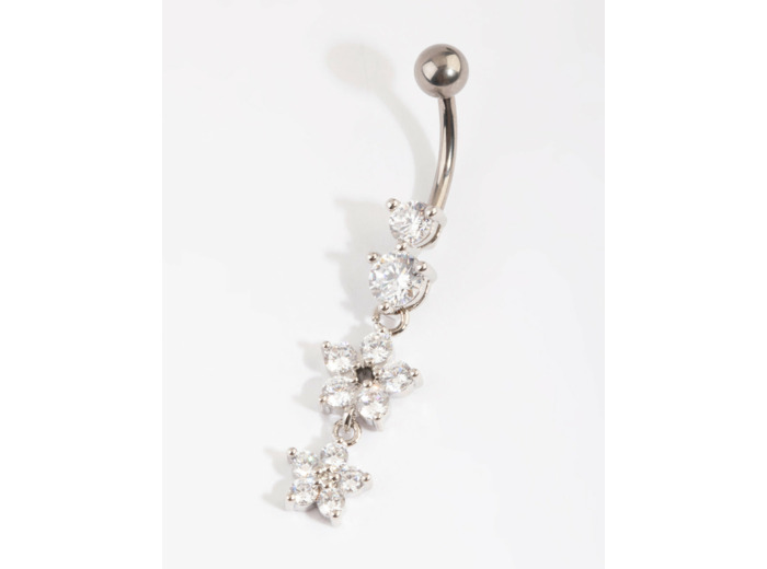 Titanium Floral Belly Bar