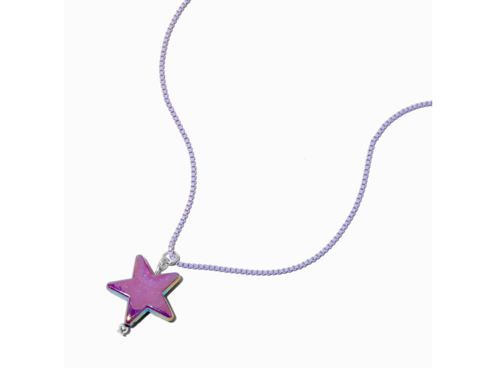 Collier à pendentif étoile violet