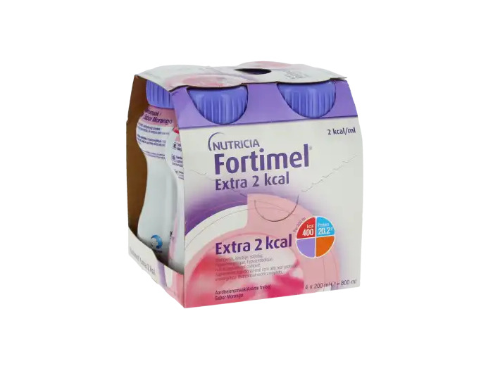 Fortimel Extra 2 Kcal Nutriment Fraise 4 Bouteilles/200ml