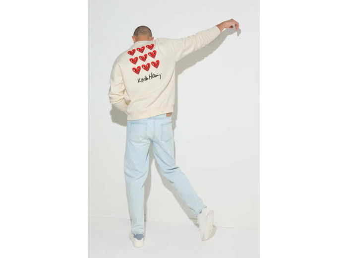 Sweat licence Keith Haring - Blanc/ Ecru