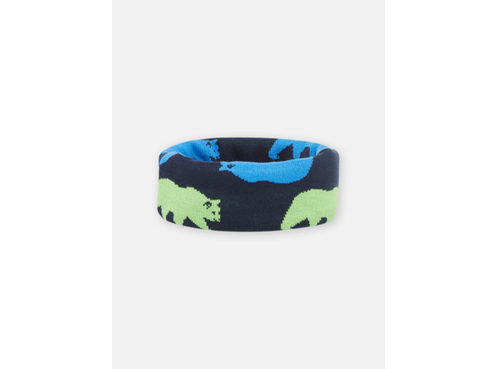 Snood marine à motif ours polaire pour garçon
