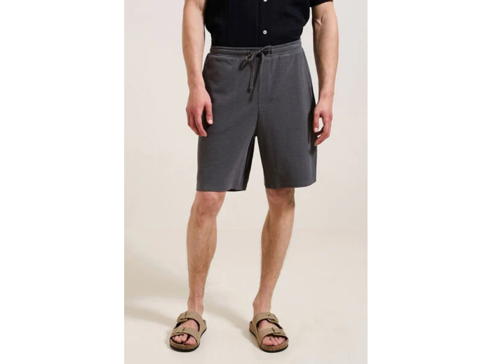 Bermuda uni texturé - Gris foncé