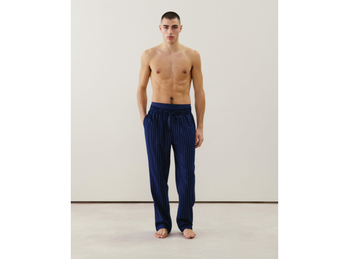 Pantalon en coton à rayures