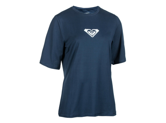 Tee shirt anti UV manches courtes Femme - Logo bleu indigo