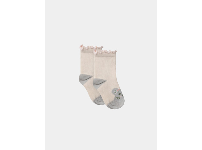 Chaussettes écrues jacquard souris