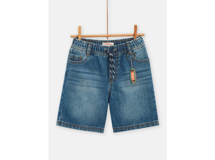 Bermuda en denim avec porte-clefs skate pour garçon