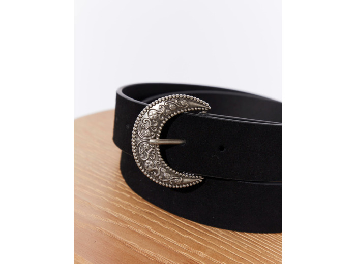 Ceinture moyenne 3-5 cm unie NOIR Femme