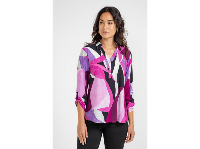 Tunique Imprime Colore Col Chemise
