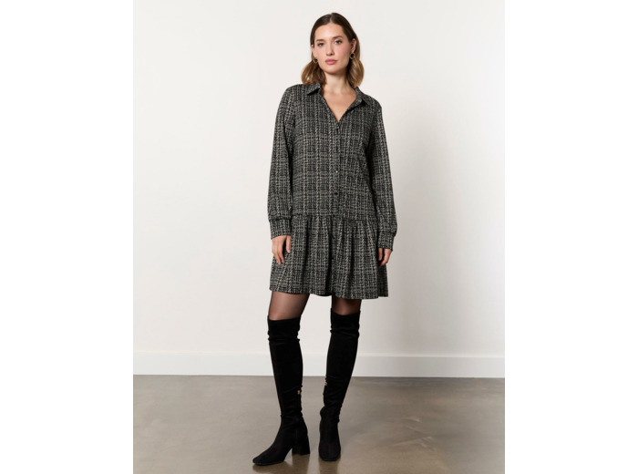 Robe courte bicolore NOIR