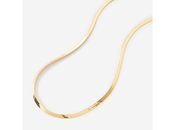Collier chaîne à chevrons de 35 cm serpent couleur dorée