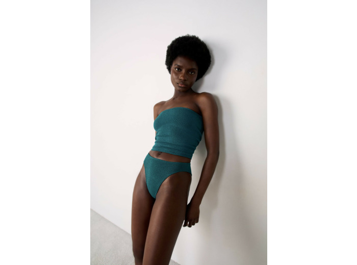 Bikini high leg en matière extensible bas de maillot