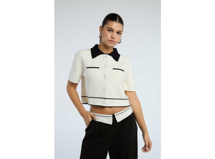 Cardigan avec col polo