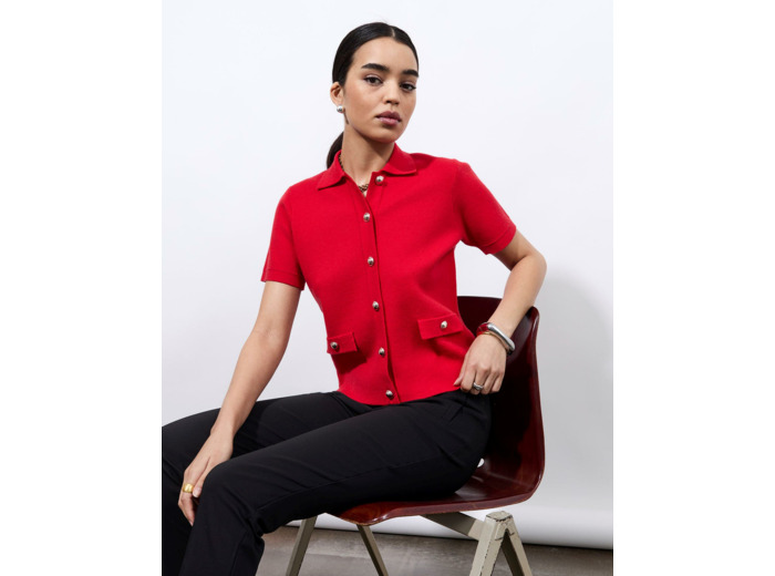 Gilet imprimé ROUGE Femme