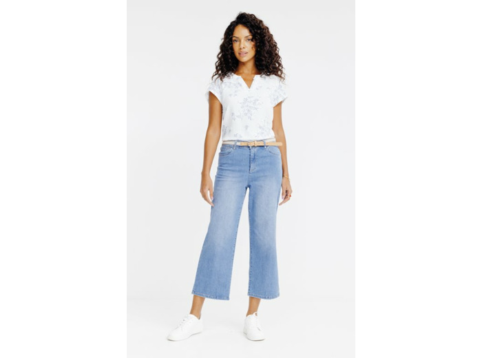 Pantacourt large en denim