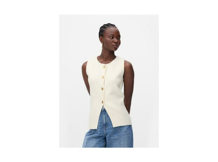 Gilet de costume en maille à boutons dorés