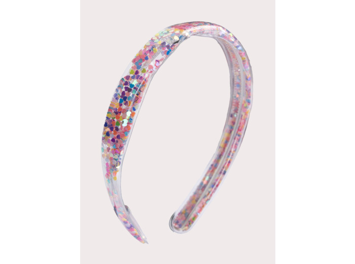 Serre-tête transparent à paillettes multicolores pour fille