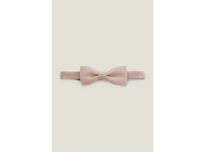 Nœud papillon en lin - Rose pâle