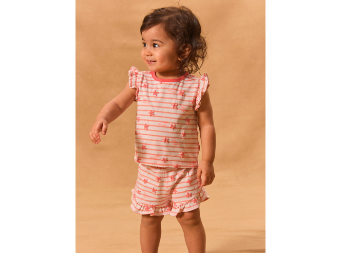 Ensemble tshirt et short rayés