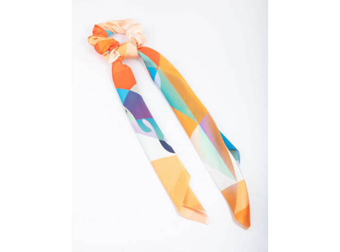 Fabric Geometric Colourful Satin Scarf