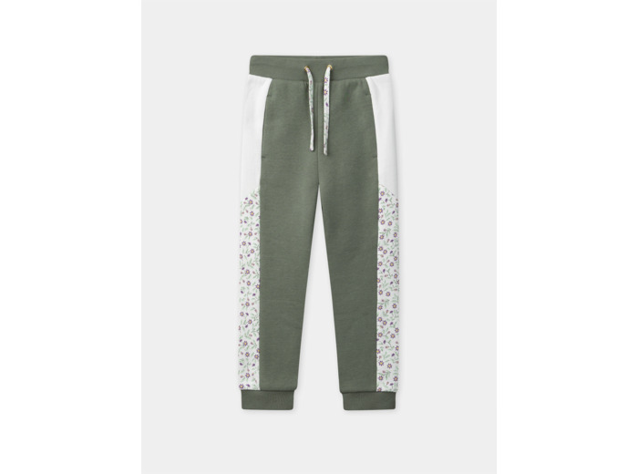 Jogging vert kaki et imprimé fleuri Fille