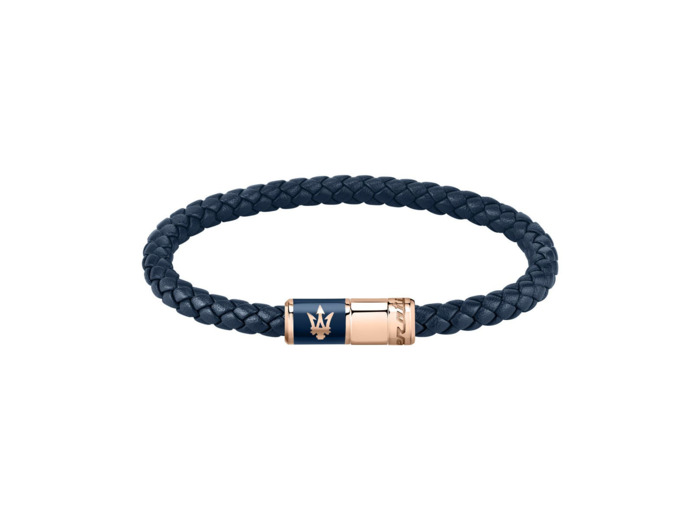Bracelet Homme Recycled Leather Bleu foncé