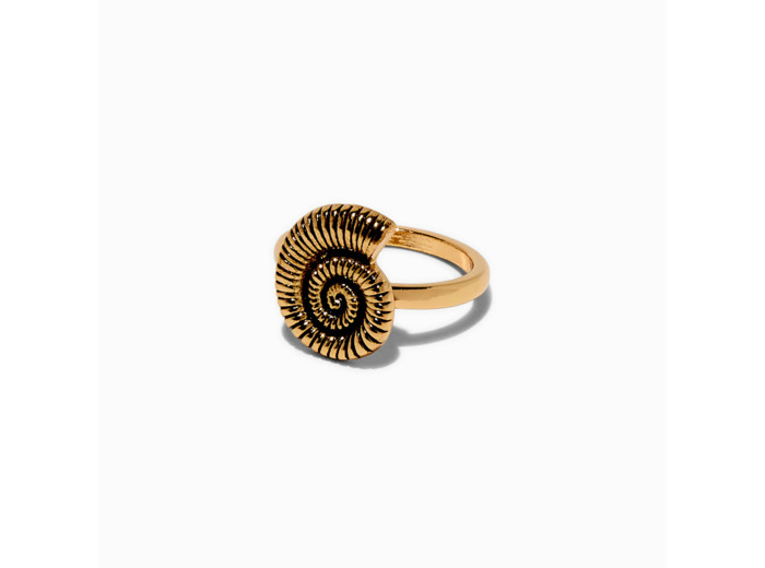 Gold-tone Nautilus Shell Ring
