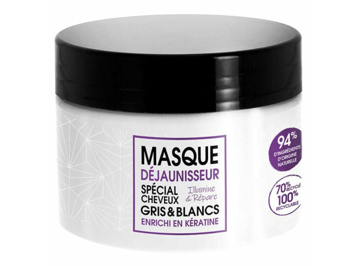 Masque déjaunisseur pour cheveux gris et blancs