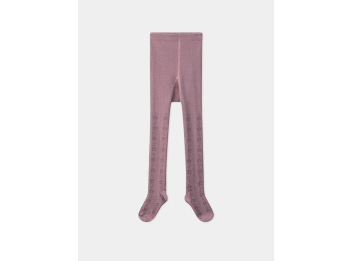 Collants mauves jacquard fantaisie