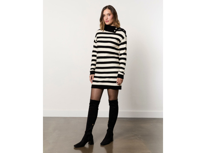 Robe courte rayée NOIR