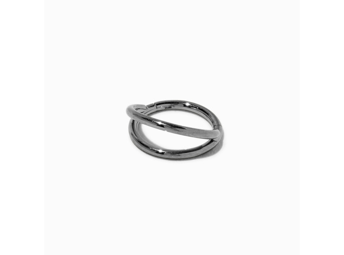 Piercing de nez 1,0 mm double rang en titane couleur argentée