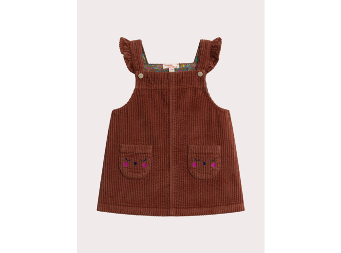 Robe noisette en velours pour bébé fille