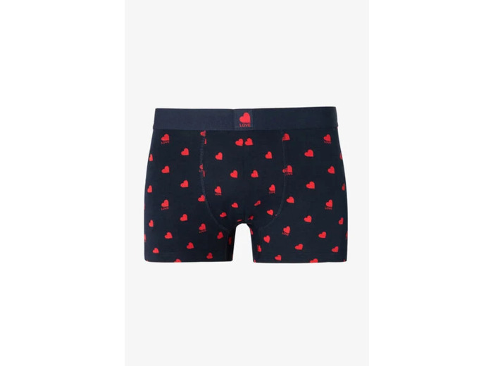 Boxer Saint Valentin en coton - Bleu foncé