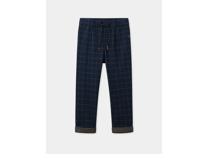 Pantalon bleu foncé à carreaux Garçon
