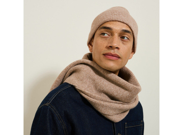 Echarpe unie en maille - Beige