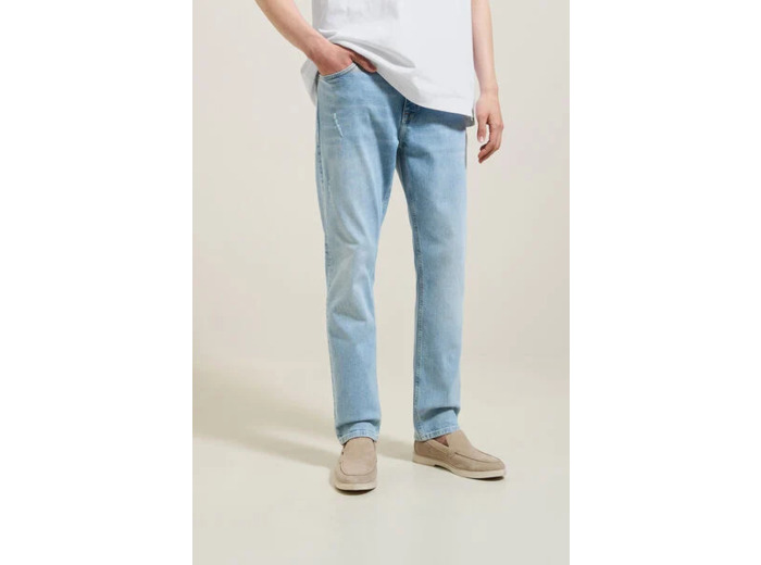 Jean straight 3 longueurs délavé - Bleu