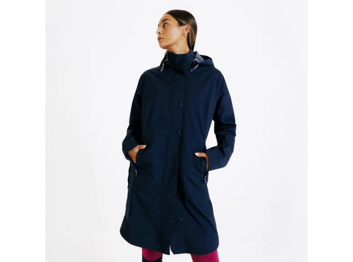 Veste équitation longue imperméable - marine