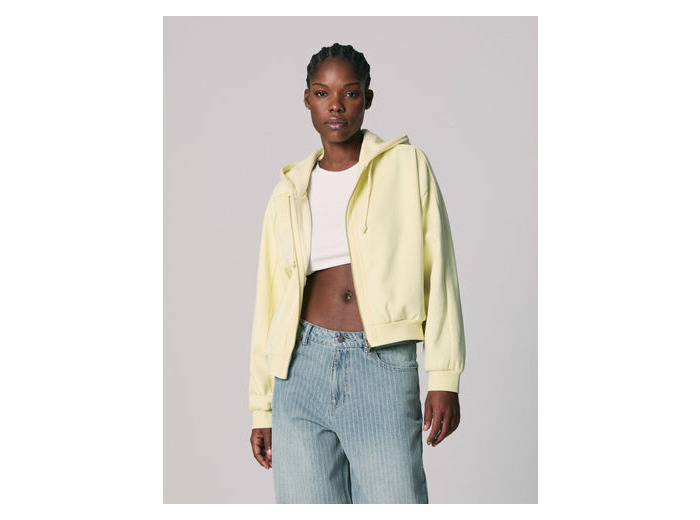 Sweat zippé à capuche vanille