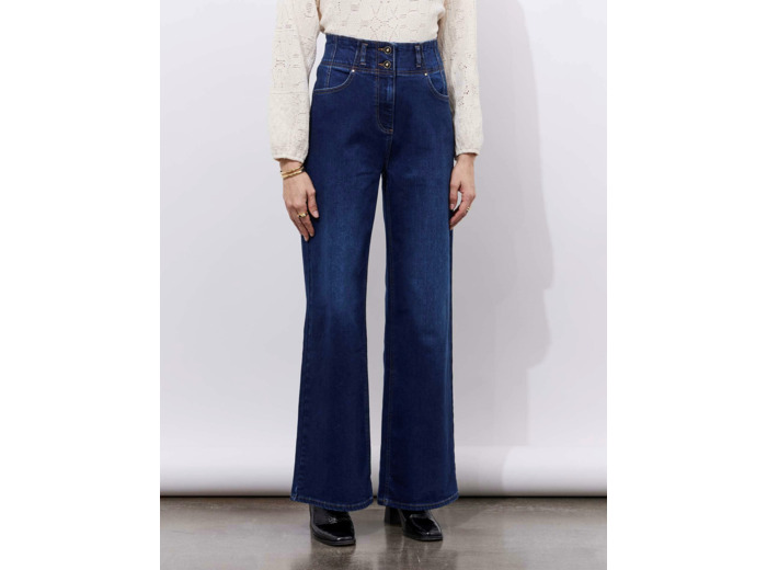 Jean long Wide MARINE Femme